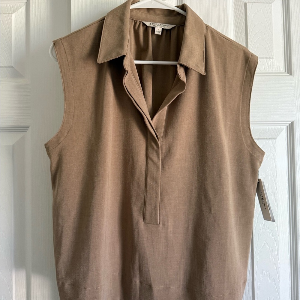 Liverpool Jeans Company Sleeveless Brown Blouse